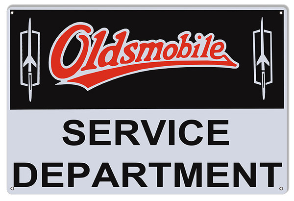 Oldsmobile Service Department Metal Sign New Look 2 Sizes Available 1624 1830 Sturdy Aluminum Man Cave Mall mancavemall.com