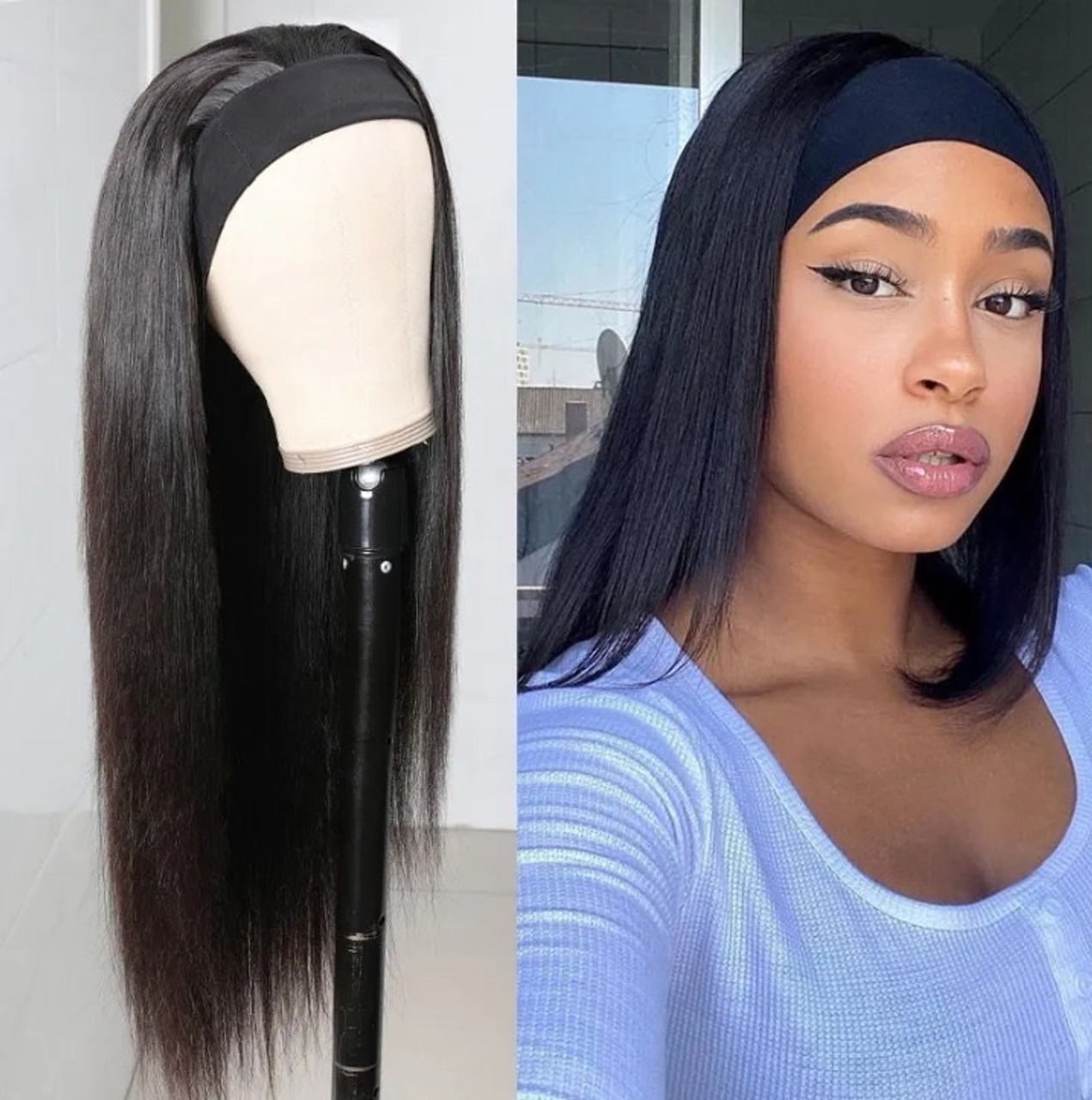 rawwspamz human hair straight human hair lace wigs on buy now pay later headband wigs