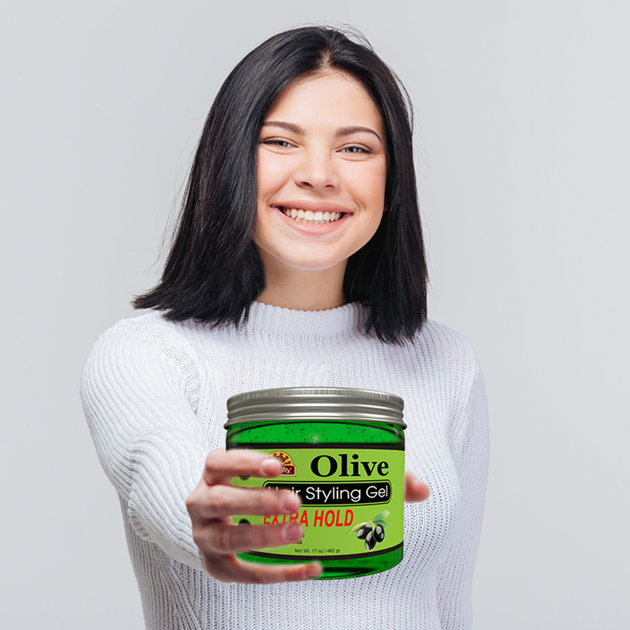 OKAY OLIVE HAIR STYLING GEL, EXTRA HOLD 17OZ 