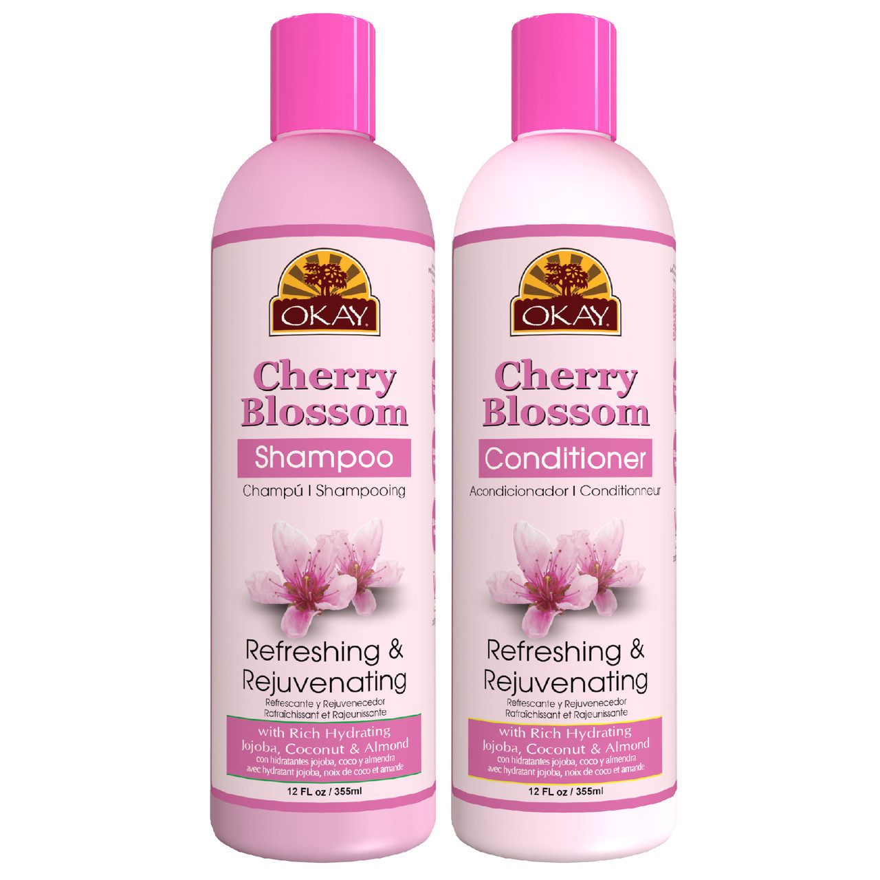 Fest Han uddrag OKAY-Shampoo and Conditioner Cherry Blossom Hair Care Set Refreshing and  Rejuvenating - Set Of 2 X 12 Oz - OkayPureNaturals.com