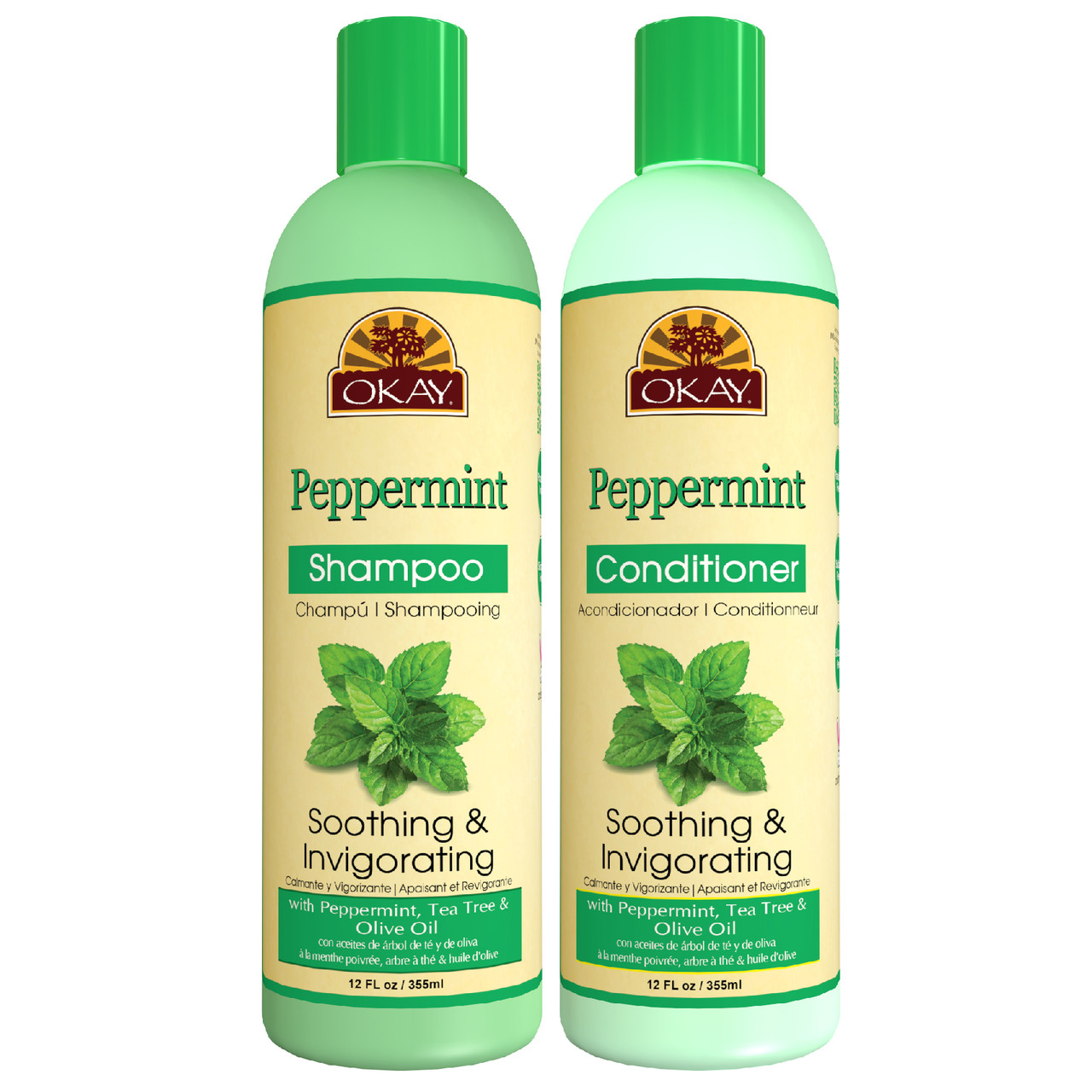 OKAY-Shampoo and Conditioner Care Set Soothing and Invigorating - Set Of 12 Oz - OkayPureNaturals.com