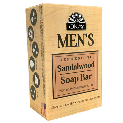 OKAY MEN'S SANDALWOOD SOAP BAR 9 oz/255 gr