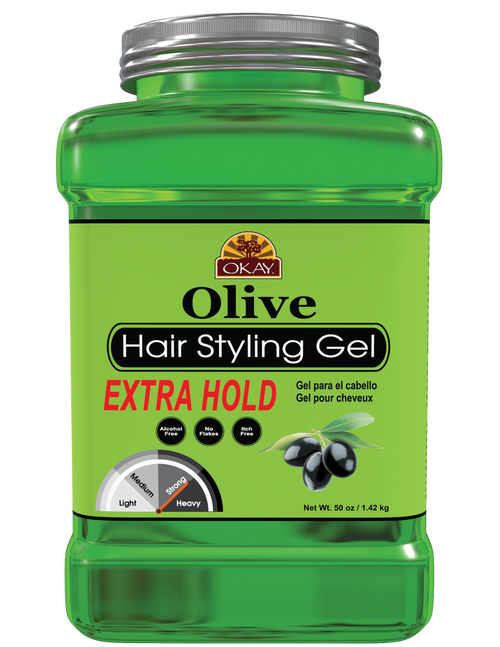 OKAY OLIVE HAIR STYLING GEL, EXTRA HOLD 50OZ