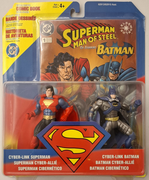 Superman: Man of Steel - Cyber-Link Superman  and Cyber-Link Batman Action Figures