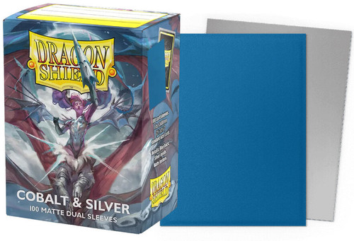 Dragon Shield Card Sleeves - Cobalt & Silver (Matte Dual)