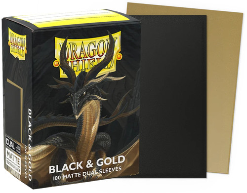 Dragon Shield Card Sleeves - Black & Gold (Matte Dual)