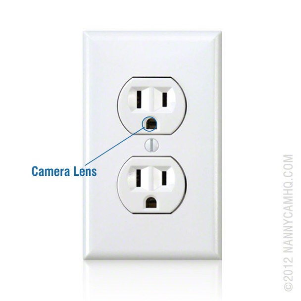 Battery Powered Electrical Power Outlet Hidden Nanny Camera