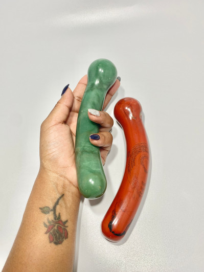 Indian Jade Curve Yoni Wand