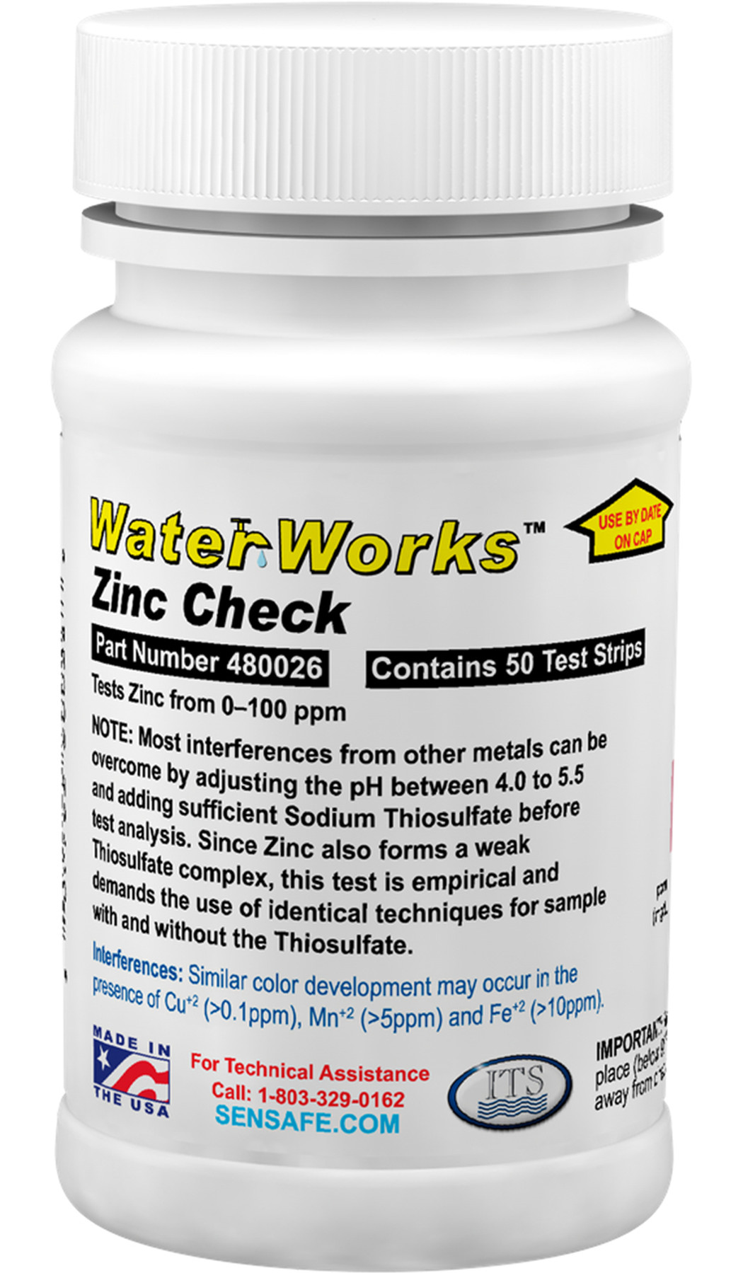 WaterWorks™ Zinc Visual Test Strips Industrial Test Systems