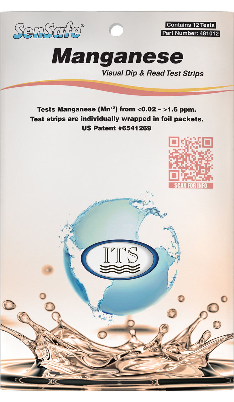 ITS Europe SenSafe Manganese Water Test Strips - Pack Of 12 For Quick Manganese Level Testing