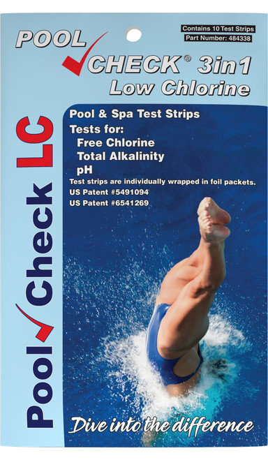 Pool Check® Low Chlorine 3in1 Test Strips (Pocket Pack) Front