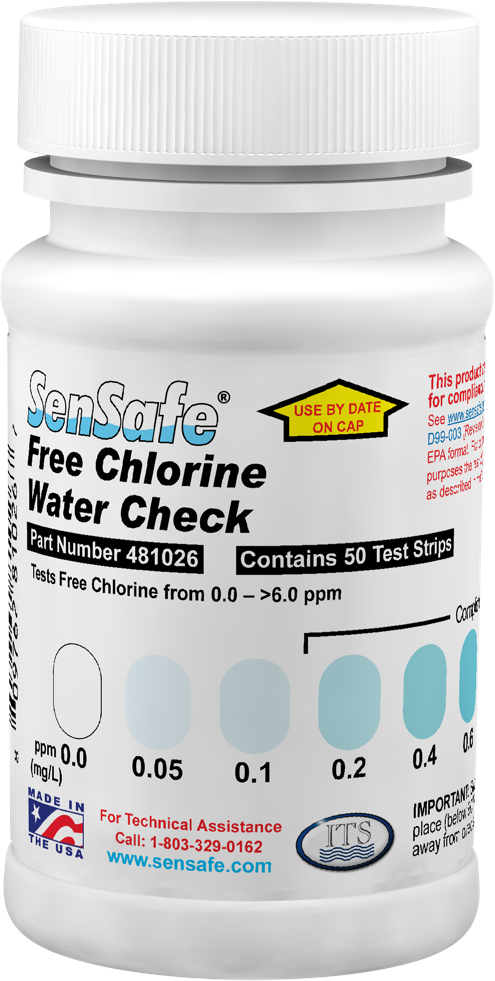 free chlorine water check bottle