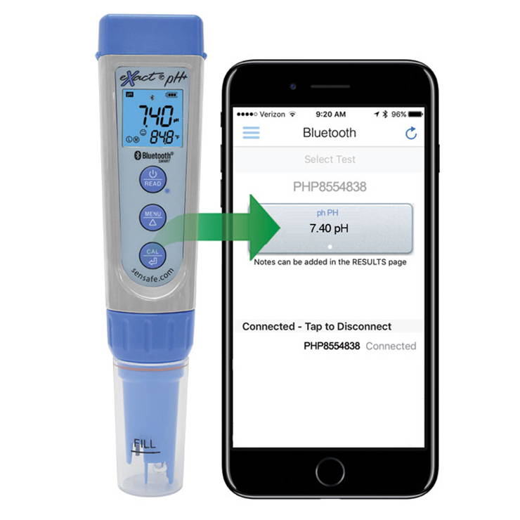 ph meter and phone