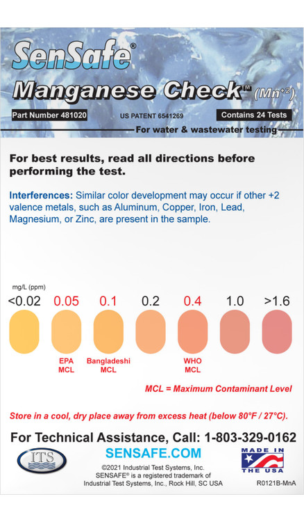 manganese test strips