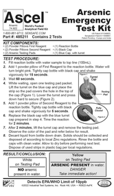 Arsenic Emergency Test Kit  Instructions
