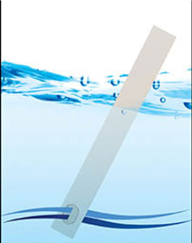 Water flowing through a sensafe test strip