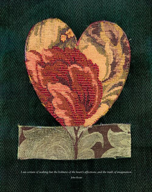 Epson archival print of fabric appliqué heart by Peter Good.
Special 2021 edition  Size 16" x 18"   Unframed