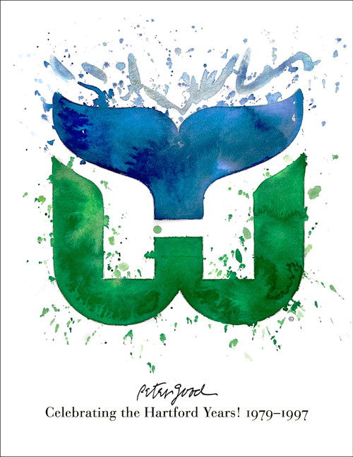 Celebrating the Hartford Years! 1979—1997
A special edition poster of a 2022 watercolor by Whaler logo designer Peter Good
Printed to order in our home studio on a Xerox Phaser 7760
Please note: though non archival, the print will remain stable away from sunlight