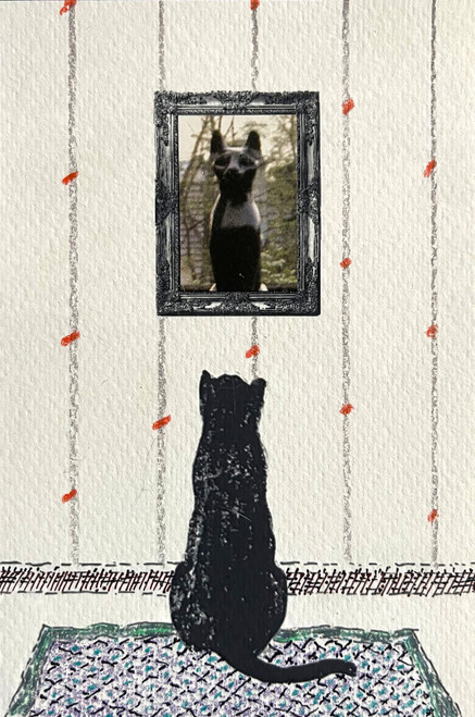 Black Cat, Gallery Cat, Cat with Rodin, Rodin Cat