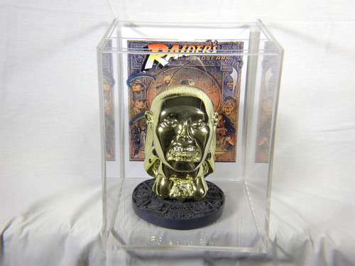 Raiders of the Lost Ark, Golden Idol of Fertility, Gold Plated, Resin, Circular Jungle Stand, Acrylic Case, Signed, Numbered, Limited Edition