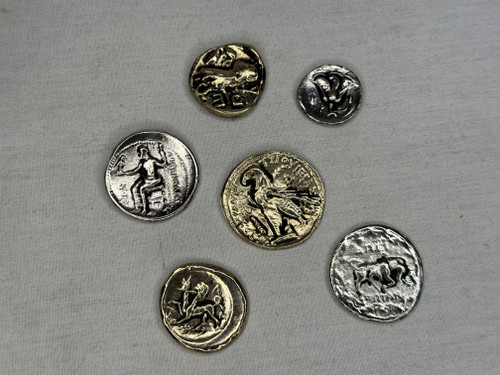 Tomb Raider II; Cradle Of Life, 6 Greek Style Coins, Real Prop Replica, Metal, Gold and Silver, Limited Edition