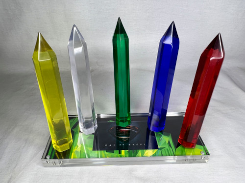 Superman Kryptonite Acrylic Crystal Five Piece Set, Real Prop Replica, Display Plaque, Signed, Numbered, Limited Edition