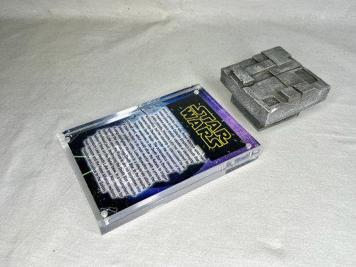 Star Wars Death Star Surface Piece C, Real Prop Replica, Display Plaque, Item Stand, Solid Resin, Signed, Numbered, Limited Edition