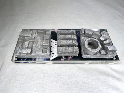 Star Wars Death Star Surface Piece Set, Real Prop Replica, Solid Resin, Acrylic Display Plaque, Signed, Numbered, Limited Edition