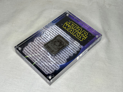Star Wars Galactic Silver Credit Chip Piece, Real Prop Replica, Solid Metal, Display Plaque, Signed, Numbered, Limited Edition
