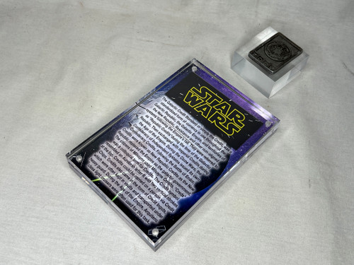 Star Wars Galactic Silver Credit Chip Piece, Real Prop Replica, Solid Metal, Display Plaque, Item Stand, Signed, Numbered, Limited Edition