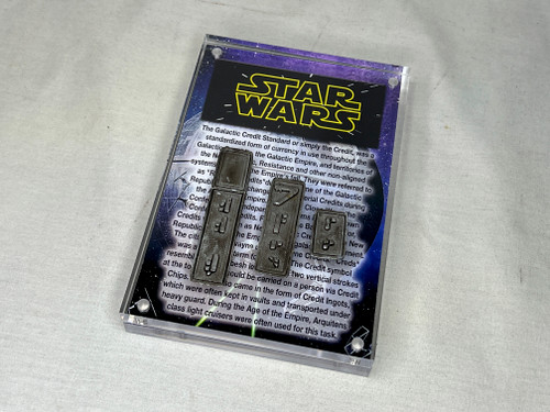Star Wars Galactic Silver Credit Ingot Set, Display Plaque, Real Prop Replica, Solid Metal, Signed, Numbered, Limited Edition