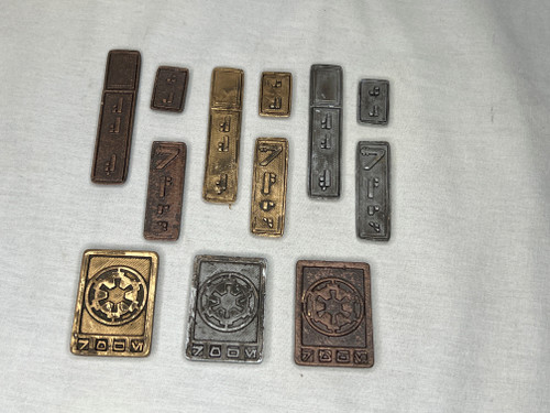 Star Wars Galactic Credit 3 Color,  12 Piece Set, Real Prop Replica, Solid Metal, Signed, Numbered, Limited Edition