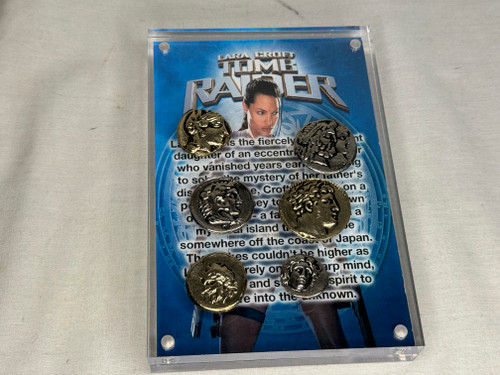Tomb Raider II; Cradle Of Life, 6 Greek Style Coins, Display Plaque, Real Prop Replica, Metal, Gold and Silver, Limited Edition