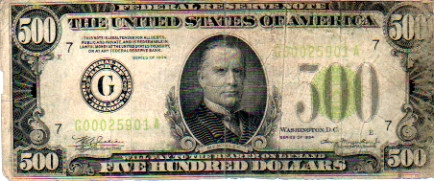 $500 Bill, Series 1934, United States of America Currency