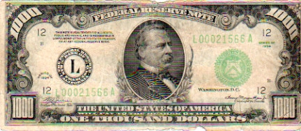 $1000 Bill, Series 1934, United States of America Currency