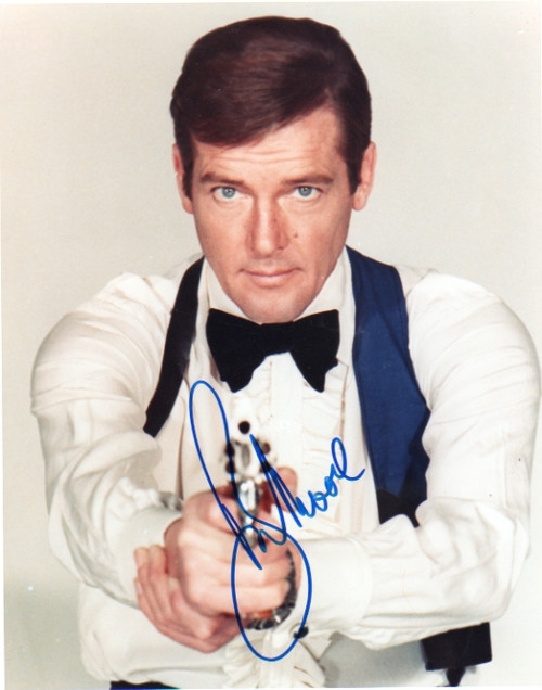 007 James Bond Roger Moore Autographed Photograph Type 1 Reel Art 007 James Bond Roger Moore Autographed Photograph Type 1 Reel Art
