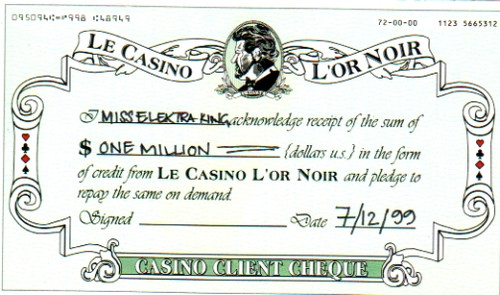 007 James Bond, The World Is Not Enough, Electra Real Check Prop, Type A