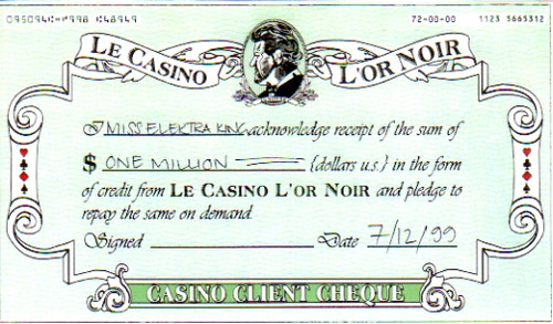 007 James Bond, The World Is Not Enough, Electra Real Check Prop, Type B