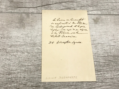 Lucien Bonaparte Signed Letter, Fully Documented by Three Sources