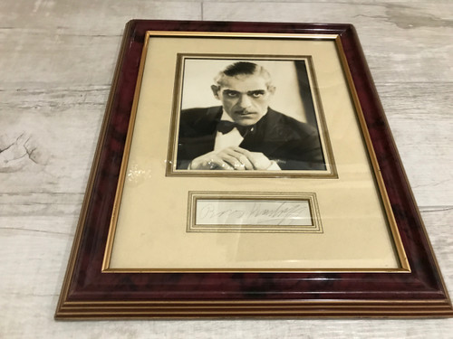 Boris Karloff, Framed, Matted, Picture and Autograph, PSA/DNA Authenticated