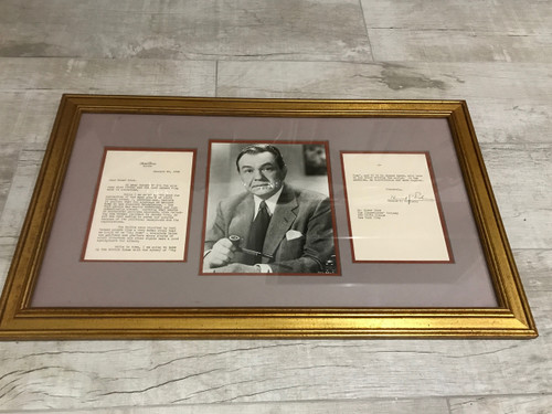 Edward G. Robinson Signed Letter, Framed and Matted with Portrait, PSA/DNA Authenticated