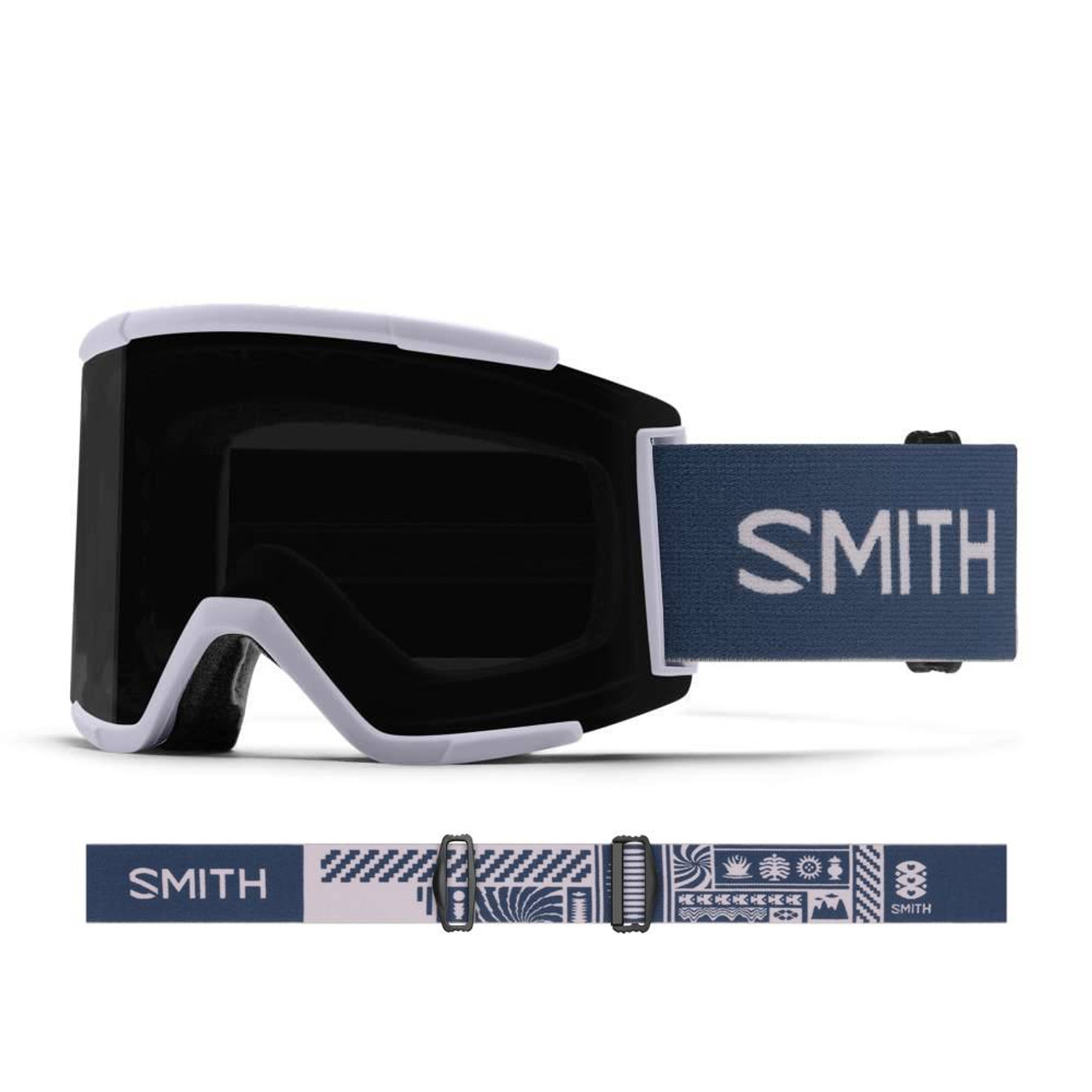 Smith Unisex Adult Squad XL Snow Sport Goggle - Olympic Blue Frame | ChromaPop Everyday Violet Mirror Lens + Replacement Low Light Lens 並行輸入品 Smith Squad XL MTB Goggle