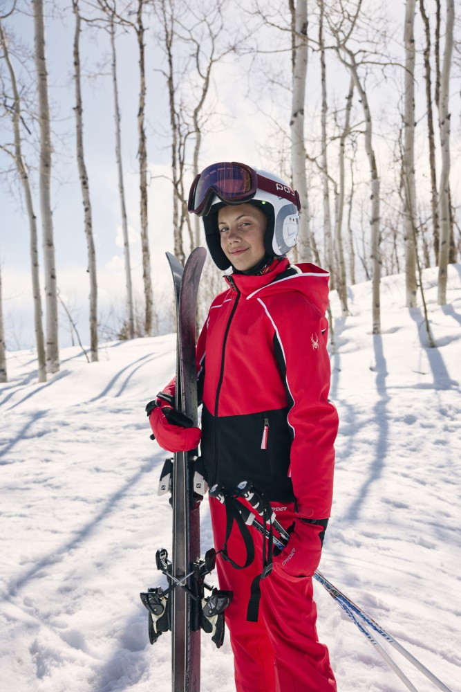 Model Spyder Ski Vest Spyder, Vanqysh Ski Jacket Men Vanilla Latte