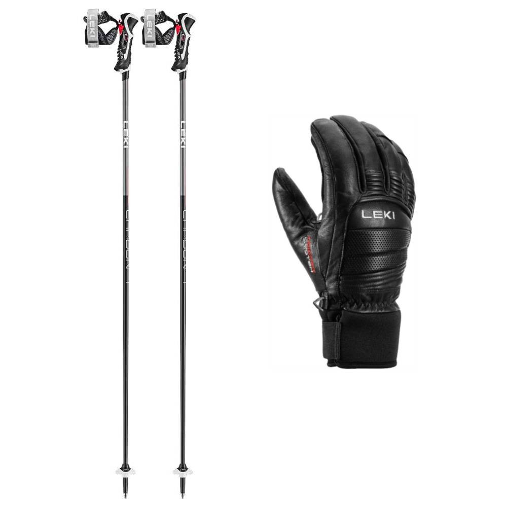 Leki Copper 3D Pro Glove w Leki Carbon 14 3D Ski Pole Package 2026