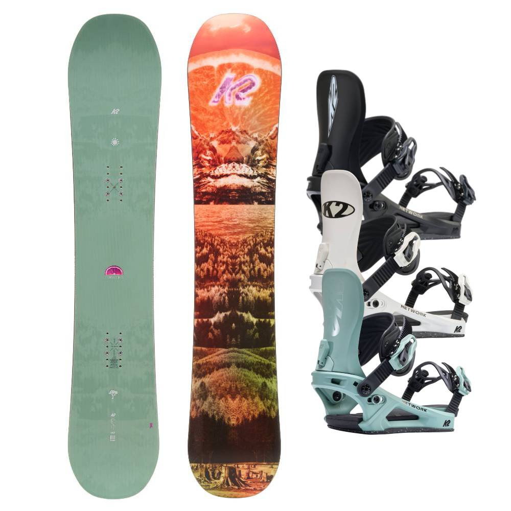 K2 Extravision Womens Snowboard w K2 Network Snowboard Bindings