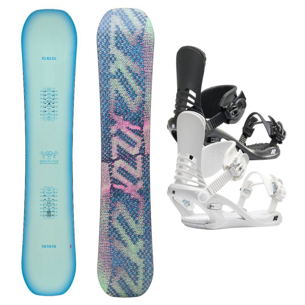 スノーボード k2 BOARDING MINKBOA WOMEN'S K2 Metropolitan Womens Snowboard w K2 Cassette Snowboard Bindings