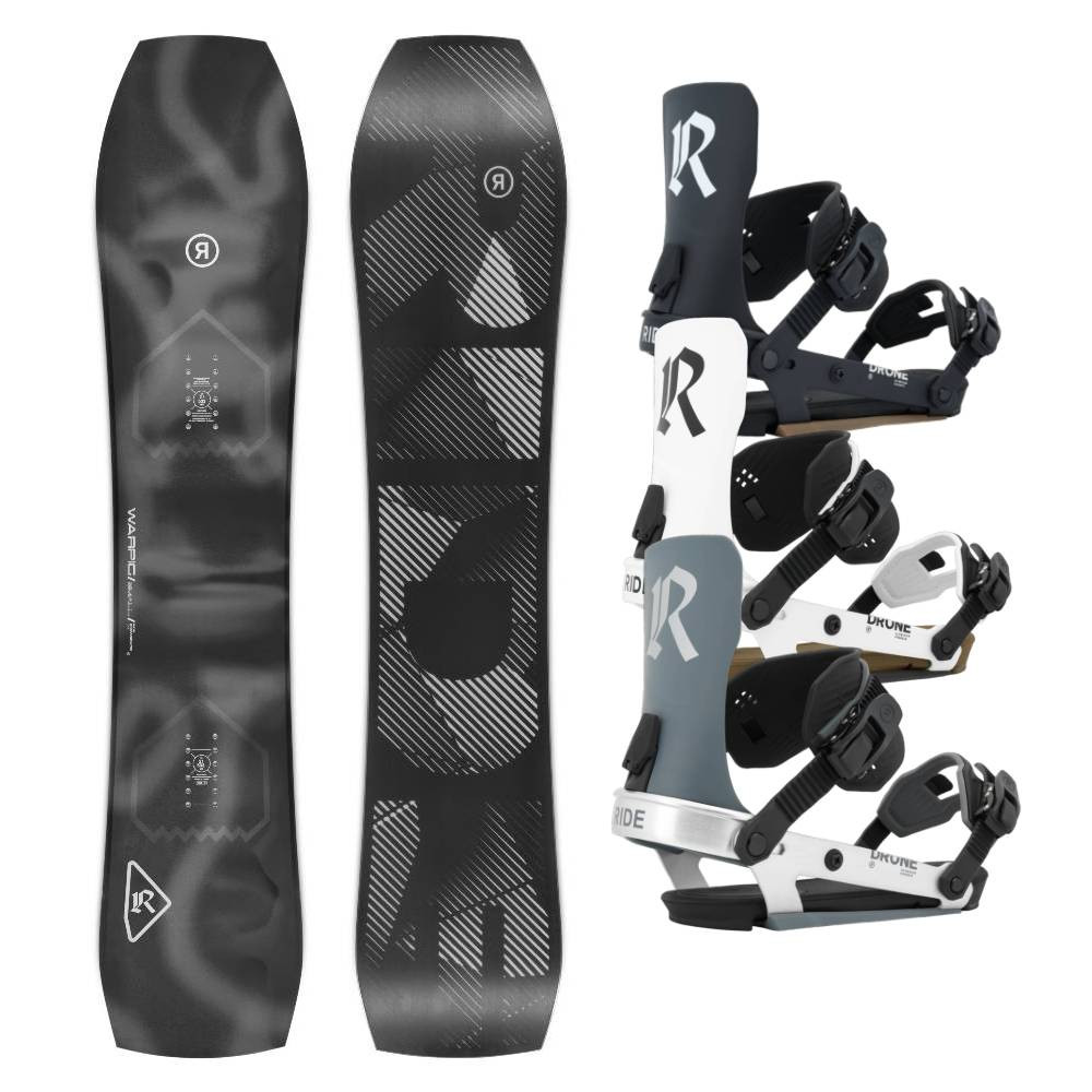 Ride Warpig Snowboard w Ride Drone Snowboard Bindings Package 2027