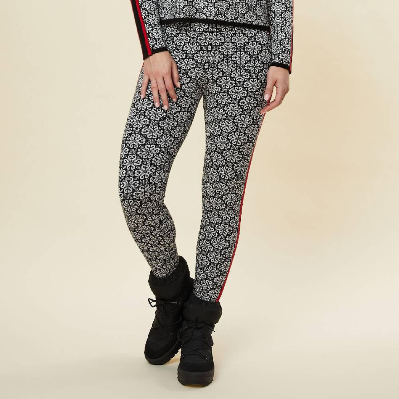 Jacquard-knit leggings