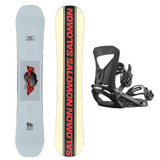 SALOMON Salomon Kickback Snowboard w/ Salomon Pact Mens Snowboard Bindings 2025  SALOMON Salomon Kickback Snowboard w/ Salomon Pact Mens Snowboard Bindings 2025