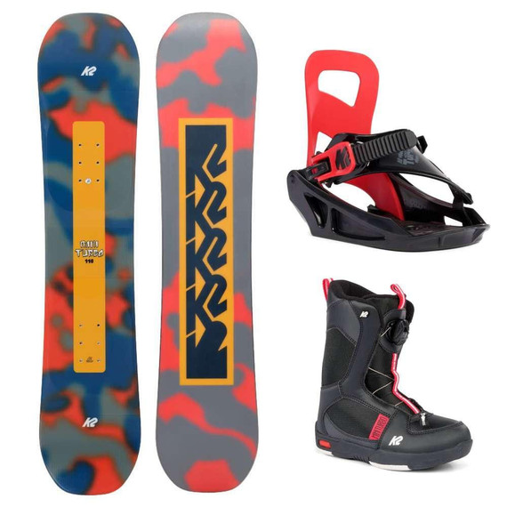  K2 Mini Turbo JR Snowboard w/ K2 Mini Turbo JR Snowboard Bindings & K2 Mini Turbo JR Snowboard Boots 2023 